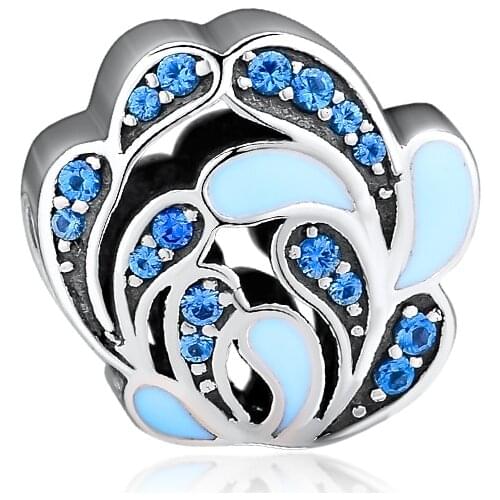 CKK Fits Pandora Bracelet Spraying Flowers Charm For Jewelry Making Charms Sterling Silver 925 Original Bead Charm Kralen