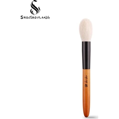 Shoushoulang Professional Handmade Make Up Brush Rounded Blush Highlighter Brush C1014 Soft Saikoho Goat Hair Makeup Brushes