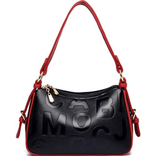 Letter Printed Soft Leather Crossbody Bags For Women Shoulder Bag Lady Purses And Handbags Designer Brand Trending Tote Bag Sac