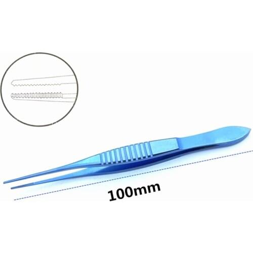 Titanium Bishop-Harmon Forceps 100mm long ophthalmic instrument double eyelid tool 1pcs