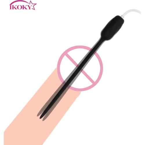 IKOKY Urethral Plug Vibrator Silicone Urethral Dilators Catheter Adult Products Sex Toys for Men Gay 20 Frequency Penis Plug