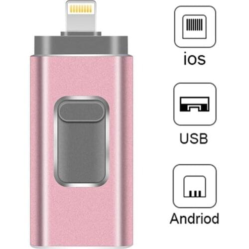 Usb Flash Drive iPhone Flash Drive 3 in 1 Lightning OTG Pendrive USB 3.0 Pendrive 128GB Memory Stick Compatible Apple iPad PC