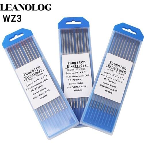 WZ3 Tungsten Electrode Tig Rod 1.0/1.6/2.0/2.4/3.0/3.2/4.0MMx150mm(6")Brown Head 0.3% Zirconiated Tungsten Electrode Welding Rod