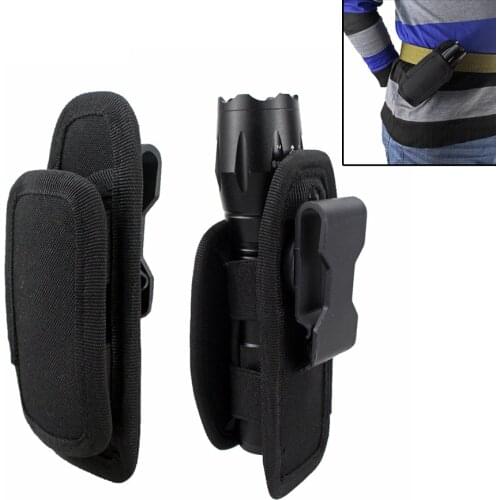 360-degree Rotating Tactical Flashlight Holder Multifunctional Fanny Pack Universal Flashlight Kit for Outdoor Night Sports Bags