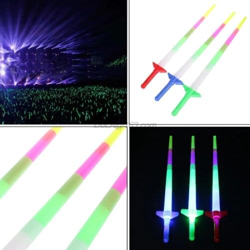High Quality New Rainbow Laser Sword Extendable Light Up Toys Flashing Wands Led Sticks Party