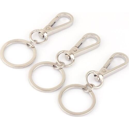 30mm Silver Lobster Swivel Hook Claw Clasps with Ring,Strap Hook for Keychains,Key Ring ,Purse Handbag Webbing Leather Craft DIY