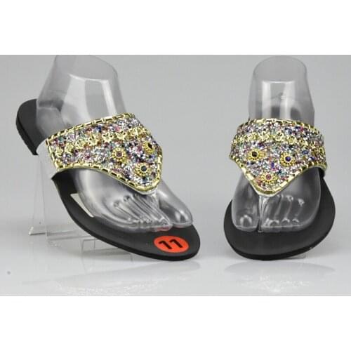 New Arrival Sliver Color Ladies Sexy Low Heels Women Pumps Fashion Slip on Women Summer Slipper Shoes Decorated with Rhinestone