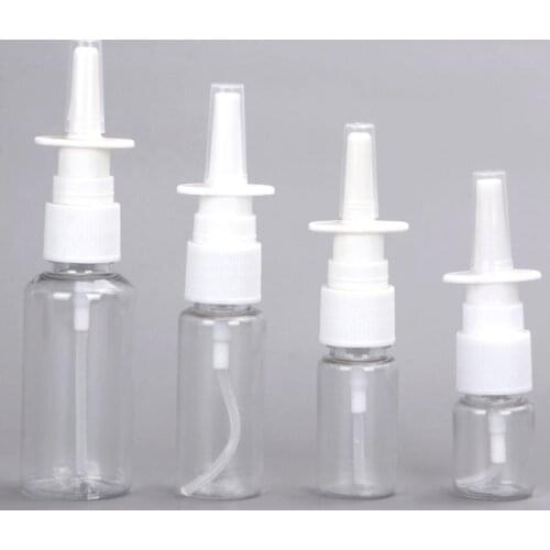 1pcs 10ml/20ml/30ml Clear Empty Plastic Nasal Spray Bottles Pump Sprayer Mist Nose Spray Refillable Bottling Packaging