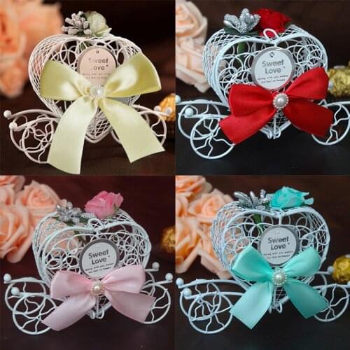 1 Pcs Candy Box Hot Cute Cinderella Carriage Candy Chocolate Boxes Birthday Wedding Decoration