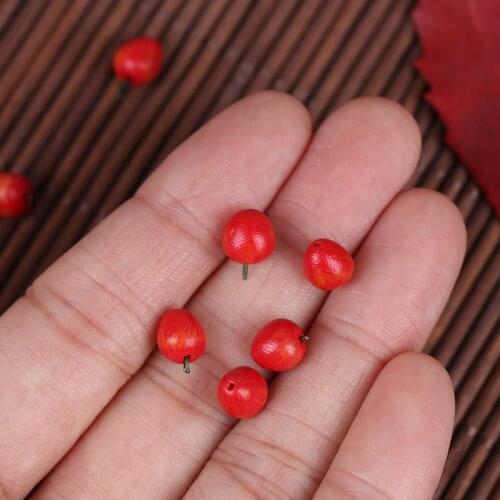 10Pcs/bag Dollhouse Kitchen Decoration Accessories Miniature Emulation red fruit