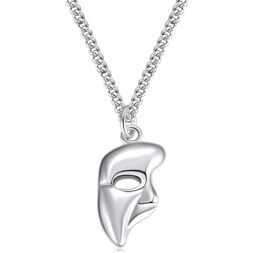 100 pcs Phantom of The Opera Mask Pendant Necklace Broadway Musical Merchandise Theatre Jewelry Gifts for Women Teen Girls Fans