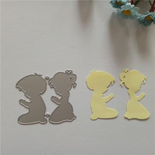 2pcs Baby Girl and Boy Metal Cutting Dies for DIY Album Scrapbook Paper Craft Embossing Creative Card Cut Dies