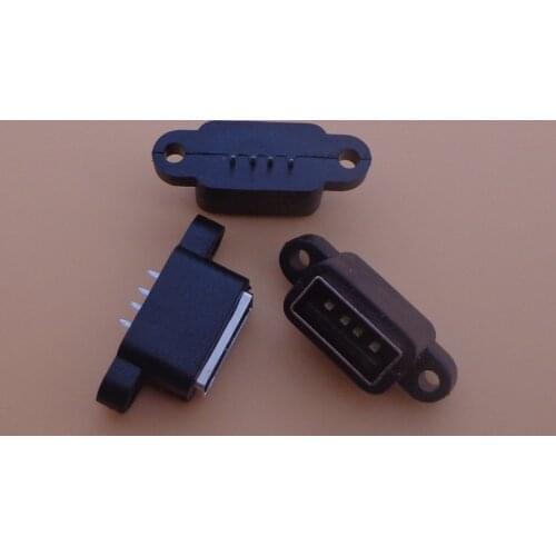 2PCS Waterproof USB 2.0 charging data tail plug-in USB built-in interface Port Connector Plug Jack Socket