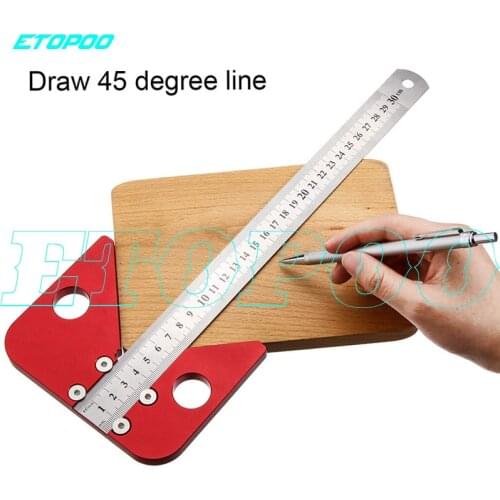 45 Degree Angle Scribe Woodworking Round Center Line Scribe Wood Ruled Carpenter Round Heart Ruler Gauge Woodworking Tools