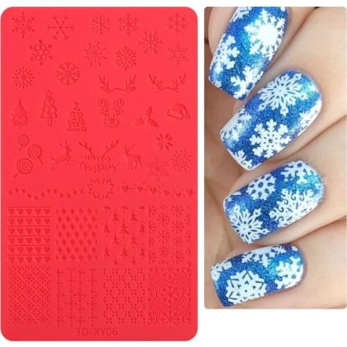 80% Hot Sale Embossed Patterns Nail Carving Mold 3D Silicone Relief Decorating Manicure Tool Art Stamp for Female