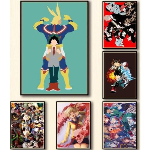 40 Designs Anime My Hero Academia Whitepaper Poster Cartoon Painting Abstract Fancy Wall Sticker for Coffee House Bar 2