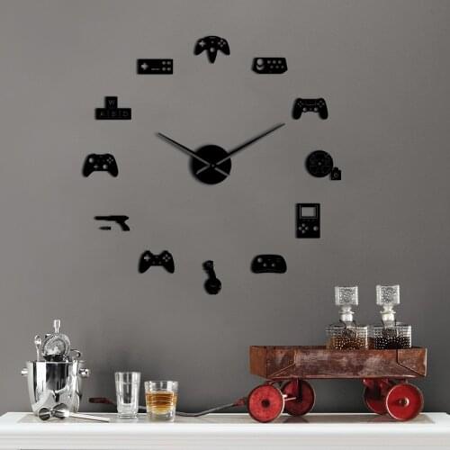 Playstation Gaming 3D DIY Wall Clock Modern Gamer Acrylic Clock Watch Fashion Home Wall Art Decoration Popular Game Gift For Kid