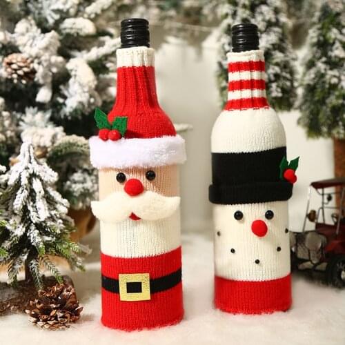 Merry Christmas Wine Bottle Cover New Year Dinner Festival Party Christmas Decoration Red Wine Bottle Covers Gift Bag Package