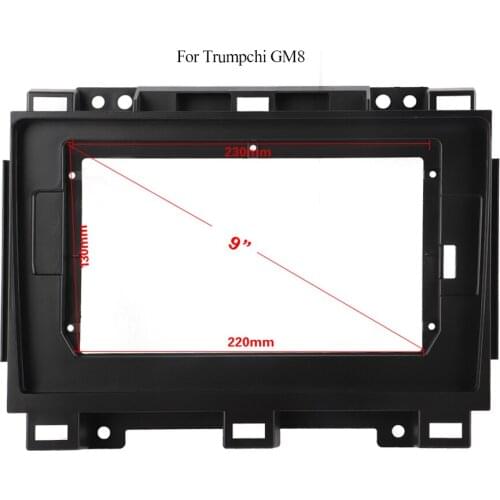 Black ABS Trim Fascia Frame For Trumpchi GM8 9" Double Din Car Android Radio Naviagtion Mounting Dashboard