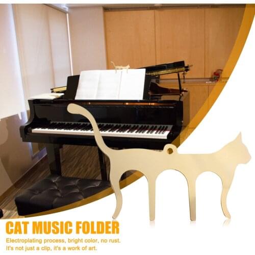 Music Score Holder Metal Cat Shaped Page Clamp Paper Book Note Document Folder Music Book Note Paper Clips Stationery