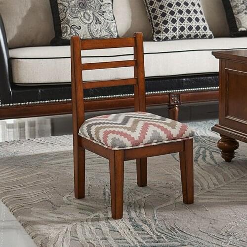 Solid wood childrens stool American small stool low stool family short living room with back Nordic bench baby small chair