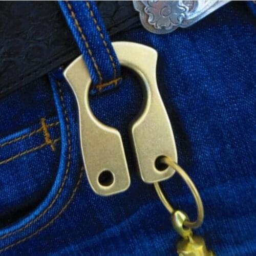 EDC Brass Finger Ring Personal Multi-tool Safety Tools Outdoor Camping Travel Tactical Portable Keychain Hanging Window Breaker