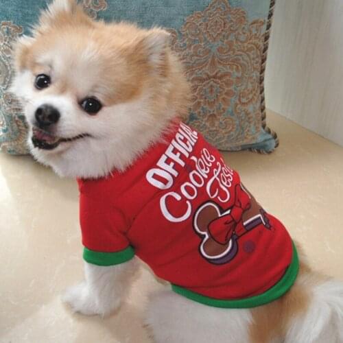 Pet Dogs Cotton T-shirt Christmas Dog Vest Accessories Red Green Waist Belt Cotton T-shirt Festival Costume For Small Medium Dog