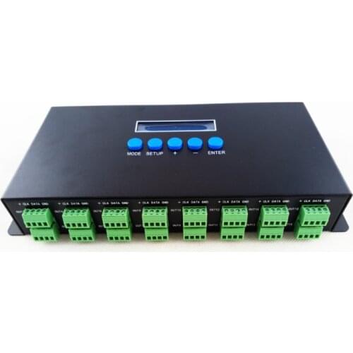 DC5V-24V Artnet Ethernet to SPI/DMX pixel led light controller Madrix controller for WS2801/2811/2812/APA102/WS2815 led strip