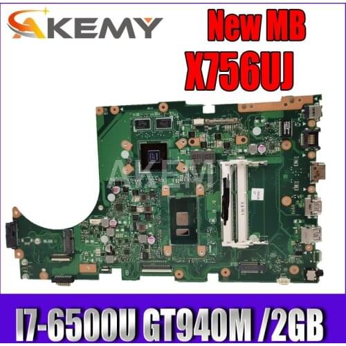 For Asus X756UW X756UJ X756UQ X756UR X756UJ X756UV X756UX X756U laptop motherboard mainboard I7-6500U GT940M /2GB DDR3