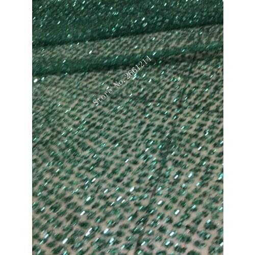 Fashion green glued glitter sequins lace Embroidery African Laces Swiss Guipure Lace Fabric For Nigerian Wedding Dresses