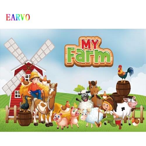 Cartoon Farm Manor Photo Background Children Baby Birthday Party Theme Backgrounds Decoration Studio baby Photo Background