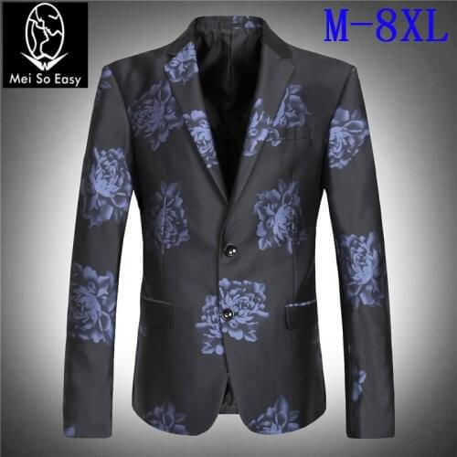 Mens suit jacket blazer high quality flower extra large super big autumn lose money for sell plus size M -4XL 5XL 6XL 7XL 8XL