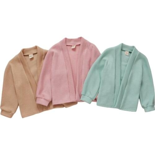 Autumn Newborn Baby Sweater Solid Long Sleeve Infant Boys Girl Knitted Cardigan Fall Outwear Children Knitwear 0-4Y