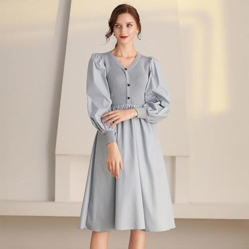 2020 Girls Dress Autumn Winter New Style Dress Under Knitted Sweater Long-Sleeve Winter Women Sweater Dresses