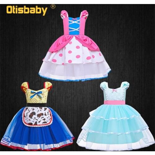 Christmas Toy Girls Costume Cute Gown Baby Girl Princess Bo Peep Dot Dress Kids First Communion Birthday Party Prom Infant Dress