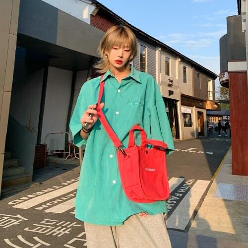 Shirt mens summer lazy style solid color short sleeve shirts Korean fashion smart casual top