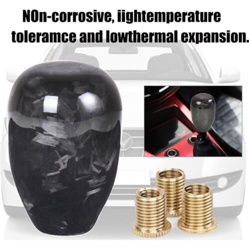 Carbon Fiber Car Gear Shift Knob Universal Gear Knob M8 M10 1.25/1.5 Adapters 8mm,10mm,12mm Fit for Manual Automatic 4 5 6-Speed