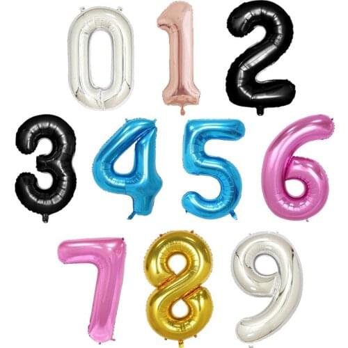 50pcs 40inch 0-9 Gold/Silver Figure Digit Number balloons Helium number foil balloon for brithday party Wedding decoration Balon