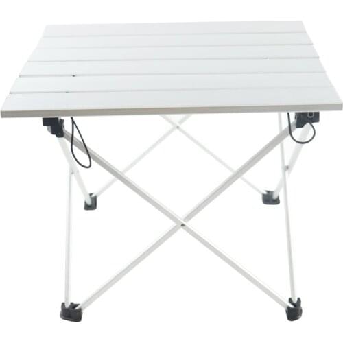 Foldable Camping Table Portable Metal Camping Dining Table Lightweight Small Aluminum Table with Carrying Bag for Picnic