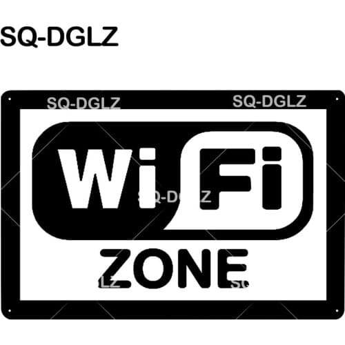 [SQ-DGLZ] WiFi ZONE Plaque Metal Sign Vintage Bar Decor Tin Sign Vintage Pub Bar Decor Metal Metalen Borden Poster Plate