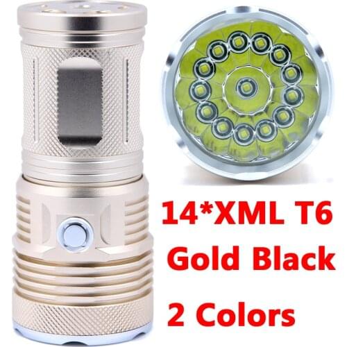 Super 34000LM New Version 14 x XML T6 14T6 LED Flashlight Torch lantern 4 x 18650 Rechargeable Batteries Hunting Camp Light Lamp