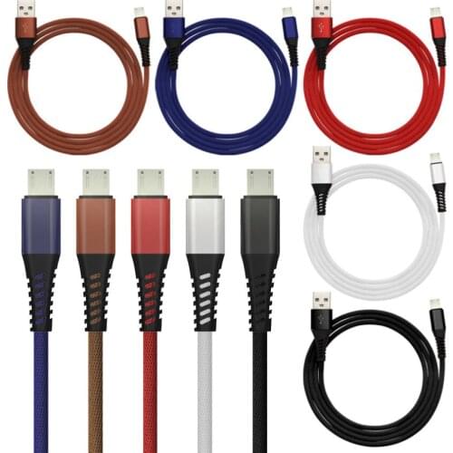 1m USB Data Charging Cable 2.4A Microusb Type C Fast Charge Cord For iPhone Huawei Samsung Mobile Phone Cables Wire 100pcs