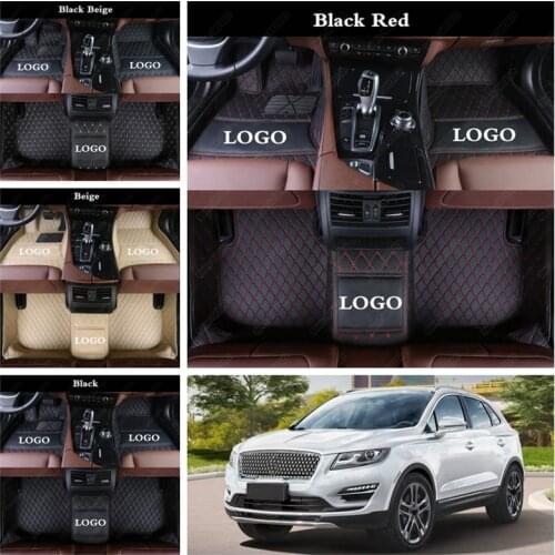 Waterproof Car Floor Mats for Lincoln Continental MKZ MKS MKC MKT MKX Sedan Leather Auto Foot Mat Carpet Cover Car Accessories