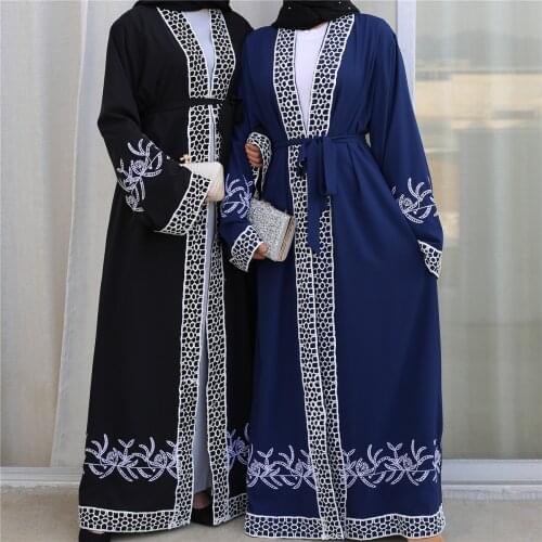Embroidery Kaftan Dubai Abaya Kimono Robe Muslim Dress Abayas Women Caftan Gown Marocain Qatar Elbise Turkish Islamic Clothing