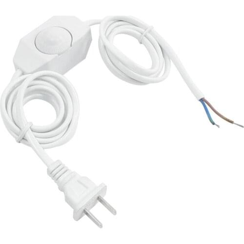 Quality White Lamp Power Cord w Dimmer Switch AC 250V/110V US Plug