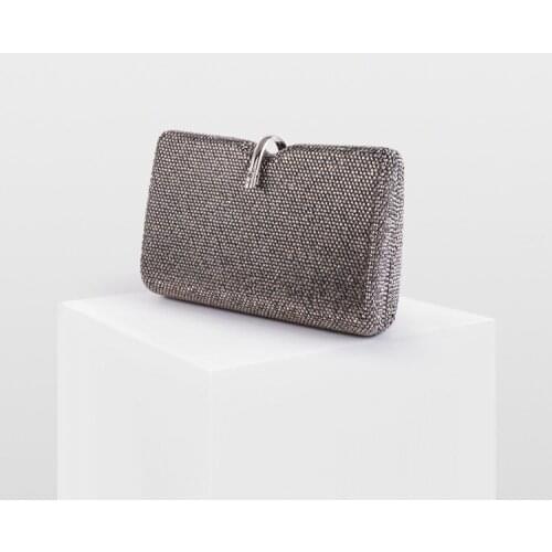 XIYUAN Women Grey/Green/Red/Blue Crystal Evening Bags Hand-Made Diamond Minaudiere Wedding Handbag Bridal Party Clutch Purses