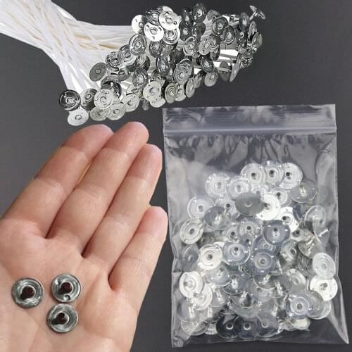 100/200Pcs Candle Wick Metal Sustainer Wick Tabs Silver For Candle Making High Quality Material Supplies DIY Scented Candle Gift