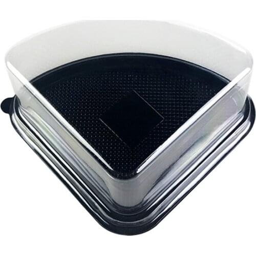 50pcs 8 inch cut 4 pieces cake plastic box creative shaped cheese bread transparent packing box with cover baking decoration