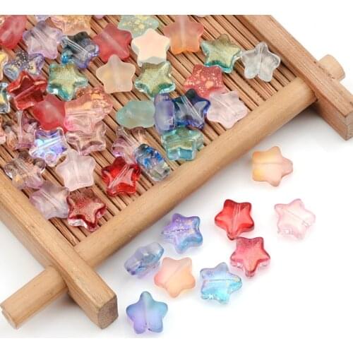 50pcs/lot 8x8mm Star Shape Lampwork Czech Glass Loose Spacer Beads for Needlework Jewelry Making Diy Earrings Bracelet Necklace