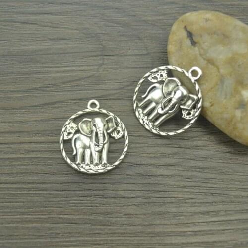 7 pcs/lot Elephant Antique Silver Plated Bracelets Charm Pendants Fashion Jewelry Making Findings DIY Charms Handmade D935